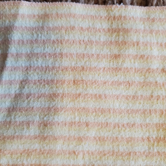 VINTAGE MARTHA STEWART EVERYDAY BABY BLANKET Yellow STRIPED 33 X 28 100% COTTON - Picture 1 of 4